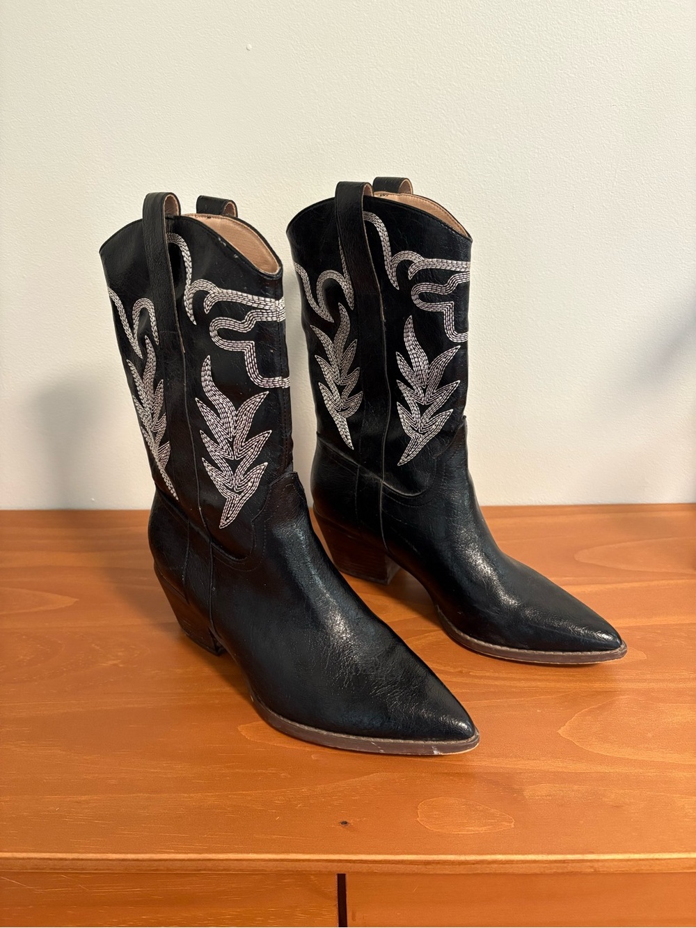 Altar'd State Black Western Embroidered Heeled Boots